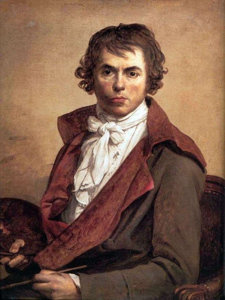 Description of the painting by Jacques Louis David Self portrait (1794)