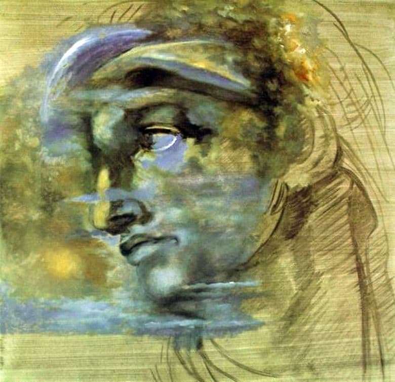 Description of the painting by Salvador Dali The head of Giuliano di Medici Michelangelo