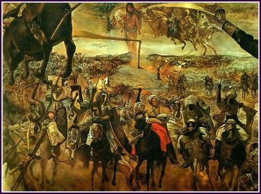 Description of the painting by Salvador Dali Battle of Tetuan