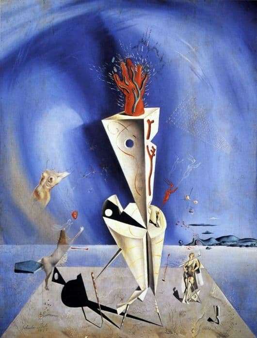 Description of the painting by Salvador Dali The device and the hand