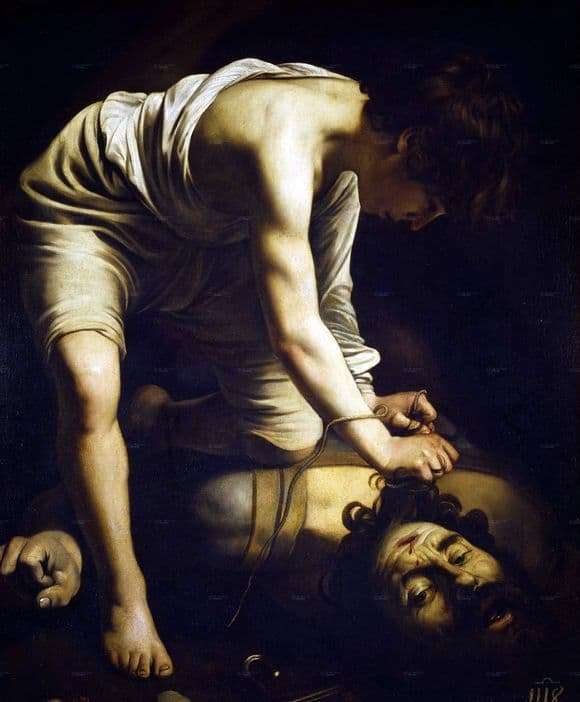 Description of the painting by Caravaggio David and Goliath (1601)