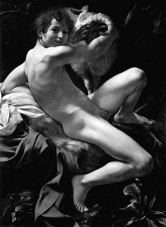 Description of the painting by Michelangelo Merisi da Caravaggio John the Baptist (A young man with a ram)