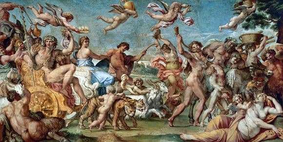 Description of the painting by Annibale Carracci The Triumph of Bacchus and Ariadne