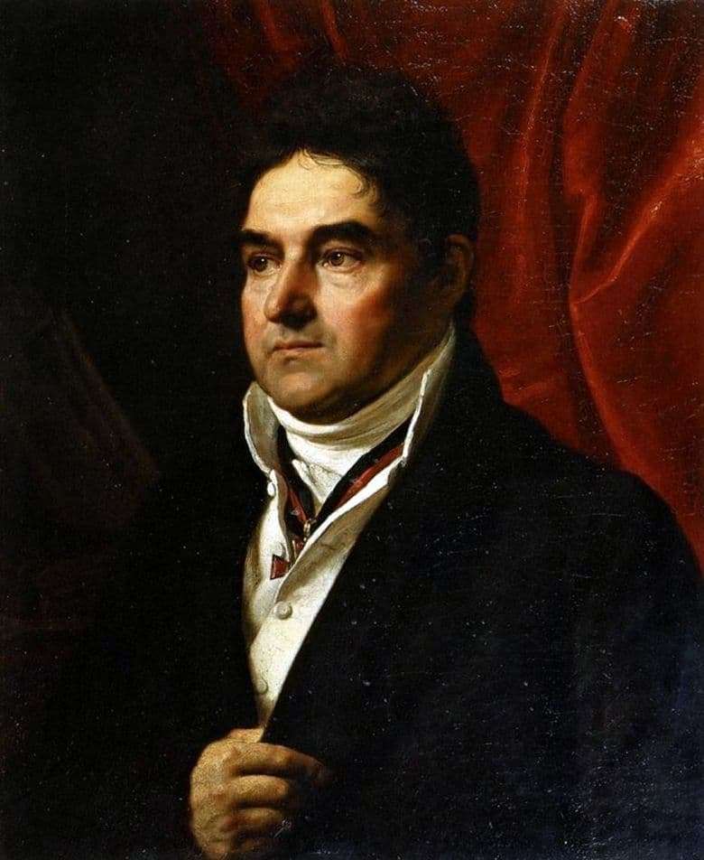 Description of the painting by Orest Kiprensky Portrait of V. S. Khvostov (1814)