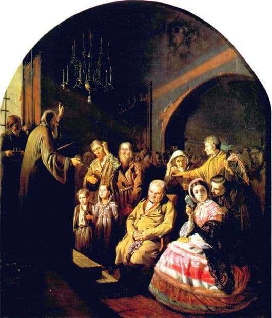 Description of the painting by Vasily Perov Sermon in the village