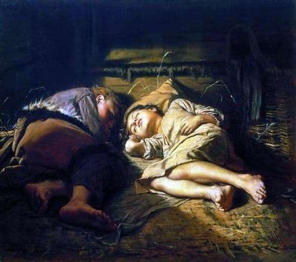 Description of the painting by Vasily Perov Sleeping Children