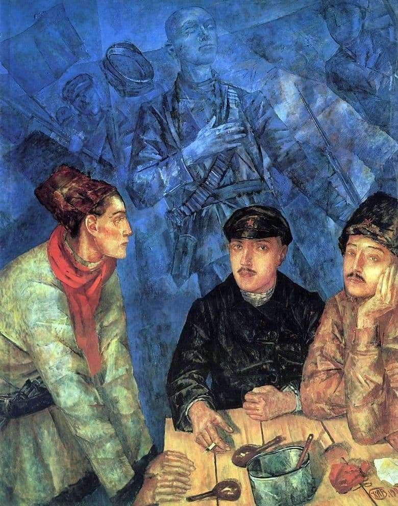 Description of the painting by Kuzma Petrov Vodkin After the battle