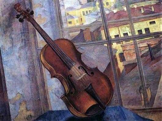Description of the painting by Kuzma Petrov Vodkin Violin
