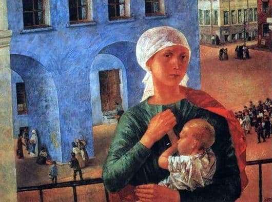 Description of the painting by Kuzma Petrov Vodkin In Petrograd