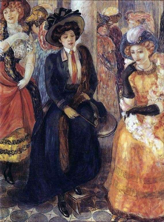 Description of the painting by Kuzma Petrov Vodkin Cafe