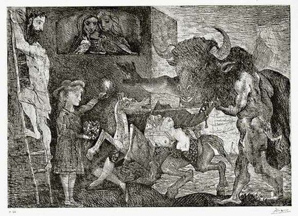 Description of the painting by Pablo Picasso Minotaur