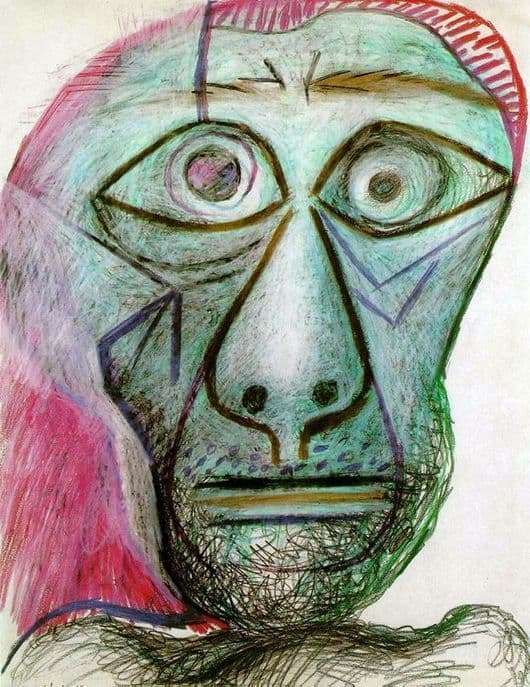 Description of the painting by Pablo Picasso Self portrait (June 30, 1972)