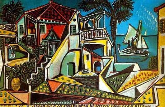 Description of the painting by Pablo Picasso Mediterranean landscape