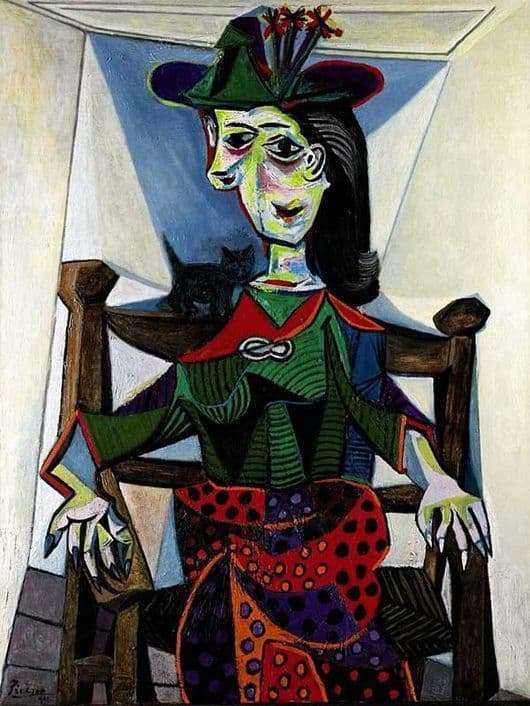 Description of the painting by Pablo Picasso Dora Maar with a cat
