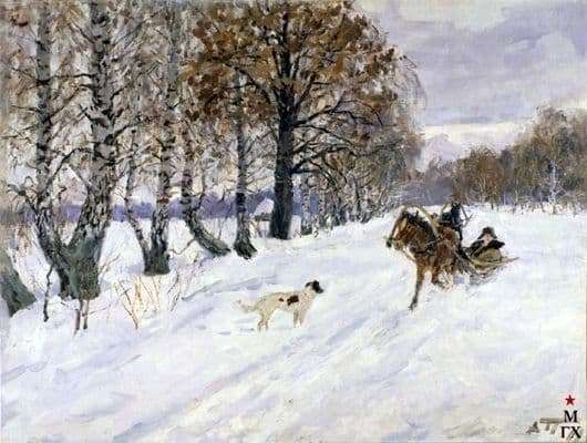 Description of the painting by Arkady Plastov Winter
