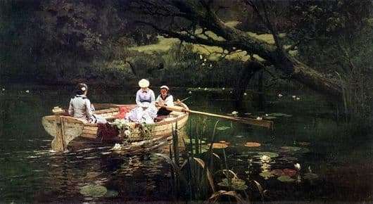 Description paintings Vasily Polenov On the boat. Abramtsevo 