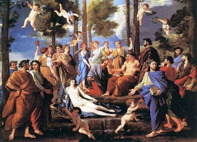 Description of the painting by Nikolas Poussin Parnassus