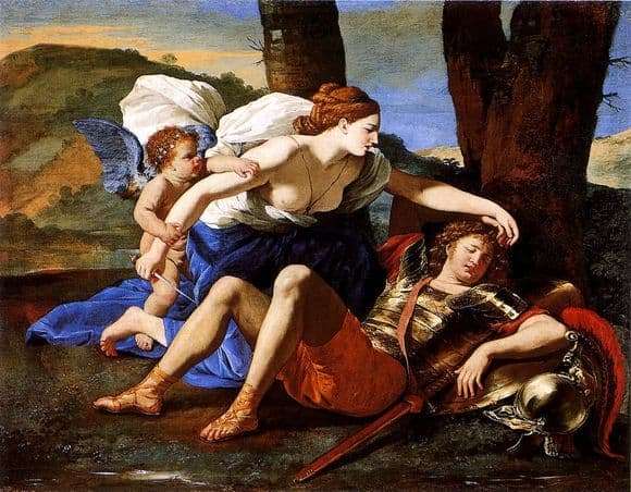 Description of the painting by Nicolas Poussin Rinaldo and Armida