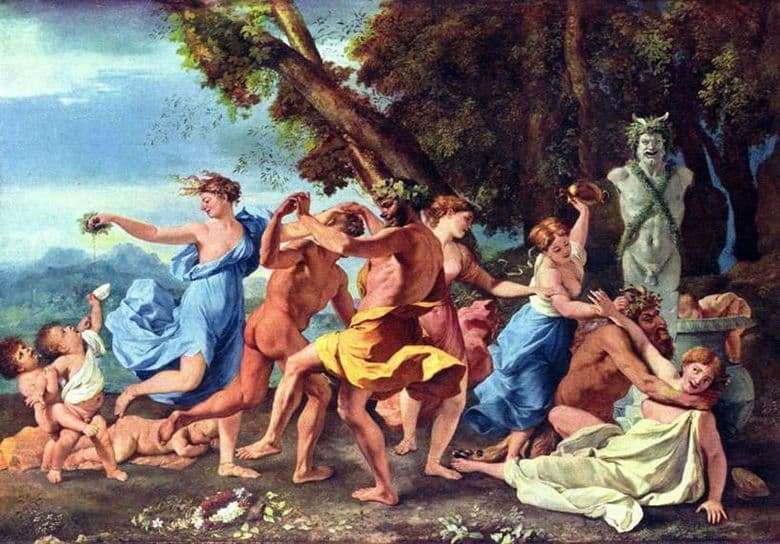 Description of the painting by Nicolas Poussin Bacchanalia