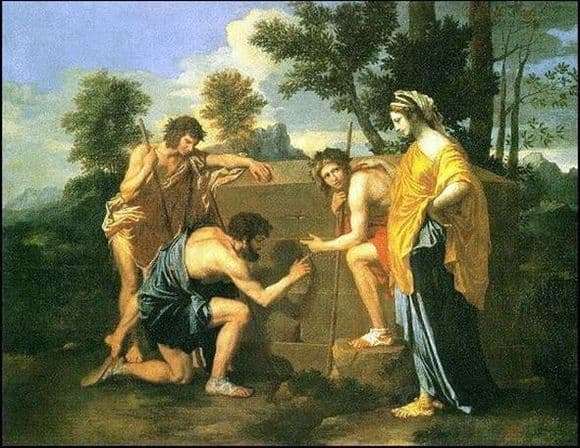 Description of the painting by the paintings of Nicolas Poussin Arcadian Shepherds