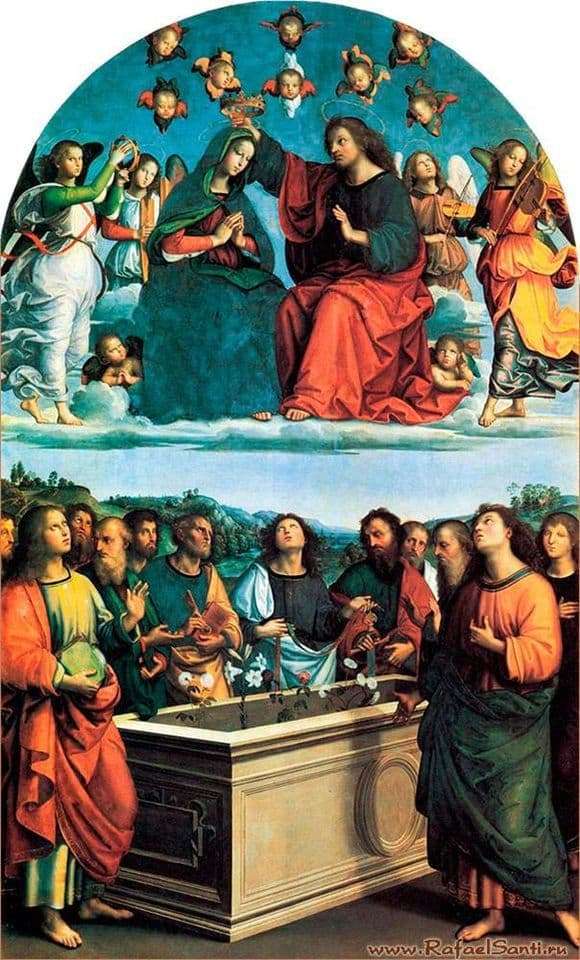 Description of the painting by Raphael Santi The Crowning of Mary
