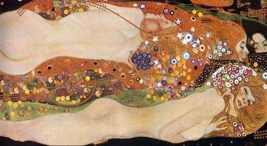 Description of the painting by Klimt Gustav Water snakes