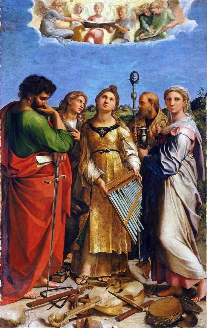Description of the painting by Raphael Santi Saint Cecilia