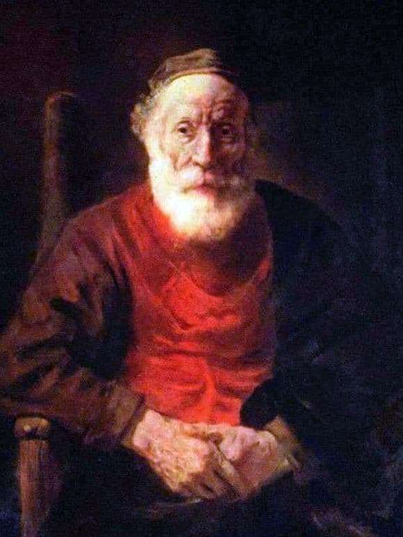 Description of the painting by Rembrandt Harmensz van Rijn Portrait of an old man in red
