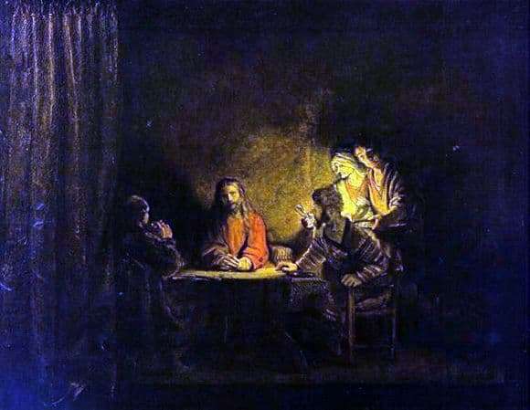 Description of the painting by Rembrandt Harmensz van Rijn Christ in Emmaus