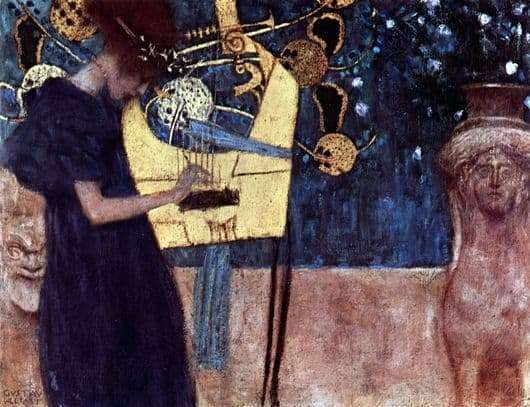 Description of the painting by Gustav Klimt Music