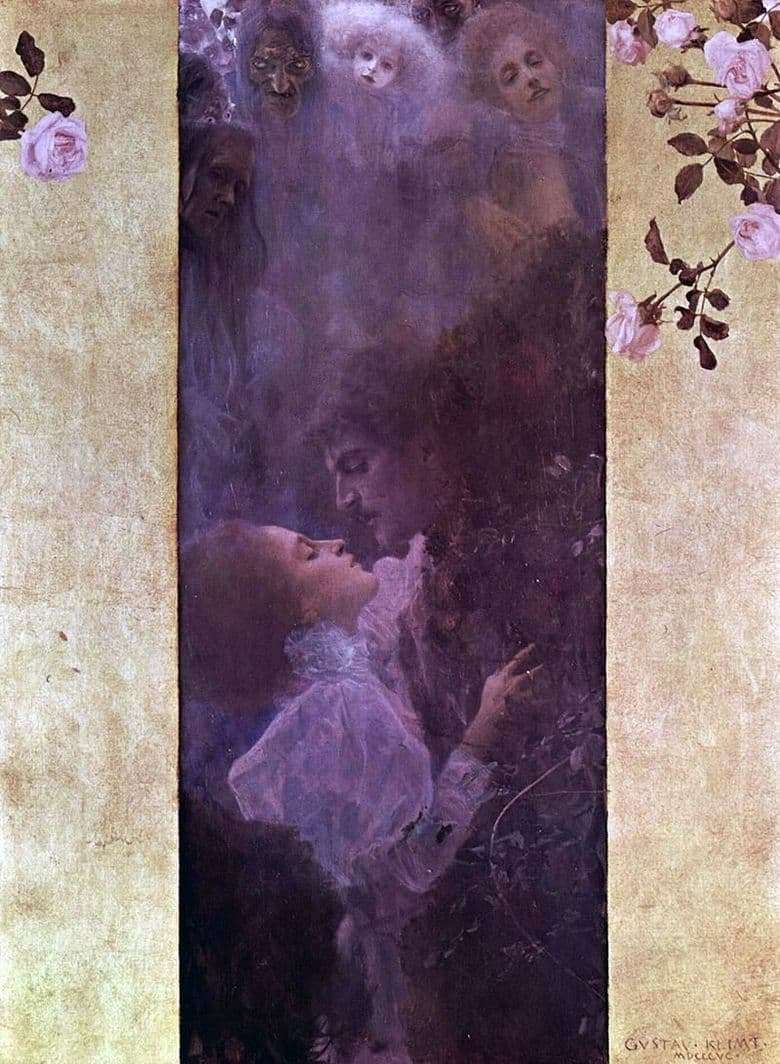 Description of the painting by Gustav Klimt Love