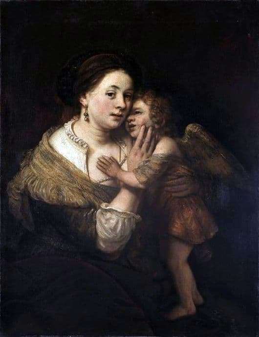 Description of the painting by Rembrandt Harmens van Rijn Venus and Cupid