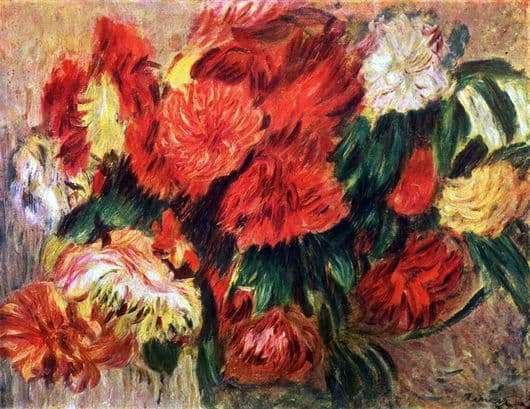 Description of the painting by Pierre Auguste Renoir Chrysanthemums