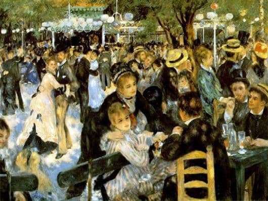 Description of the painting by Pierre Renoir Ball in Moulin de la Galette