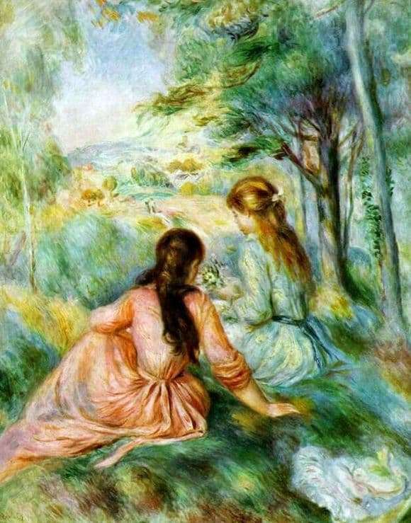 Description of the painting by Pierre Auguste Renoir In the meadow