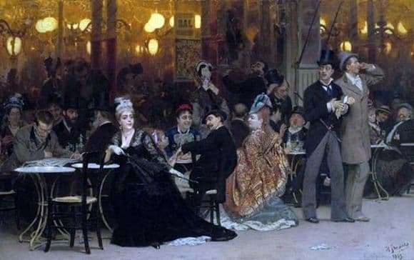 Description of the painting by Ilya Repin Paris Cafe