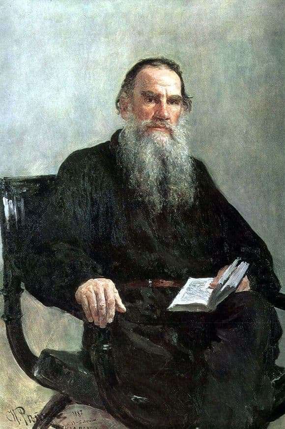 Description of the painting by Ilya Repin Portrait of Tolstoy