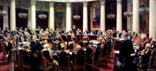 Description of the painting by Ilya Repin Meeting of the State Council