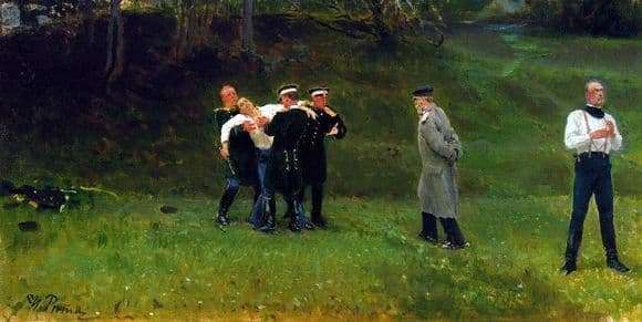 Description of the painting by Ilya Repin Duel