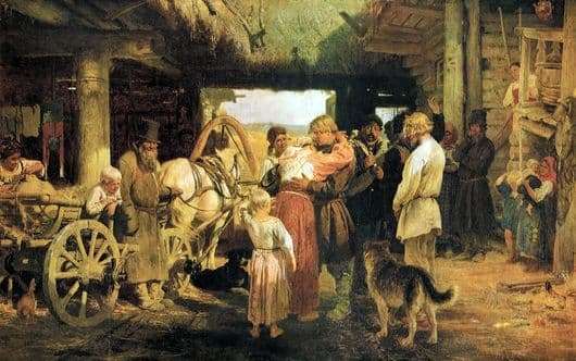 Description of the painting by Ilya Repin Seeing off the recruit