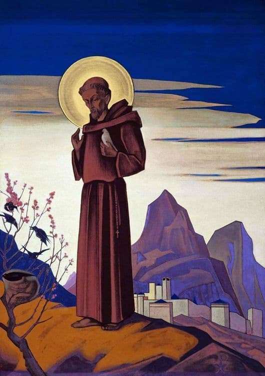Description of the painting by Nicholas Roerich St. Francis of Assisi