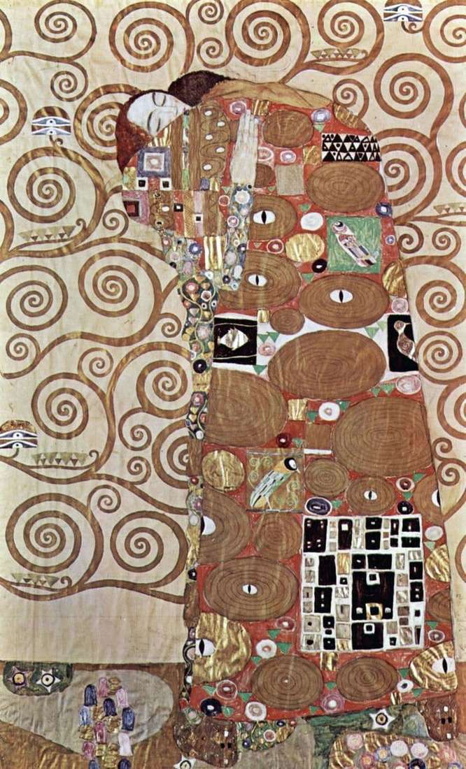 Description of the painting by Gustav Klimt Embrace
