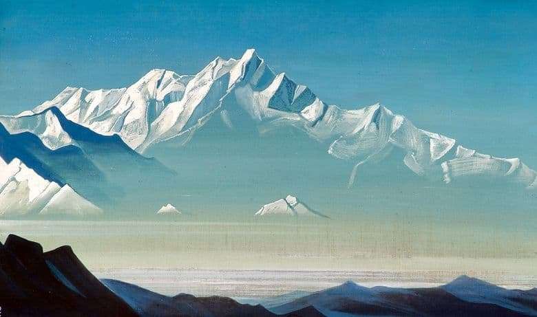 Description of the painting by Nicholas Roerich Mount five treasures