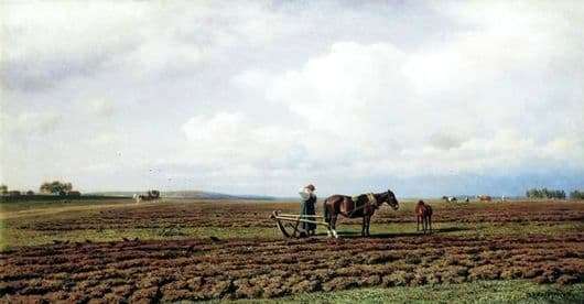 Description of the painting by Mikhail Klodt On arable land