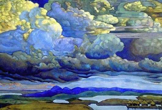 Description of the painting by Nicholas Roerich Heavenly Battle