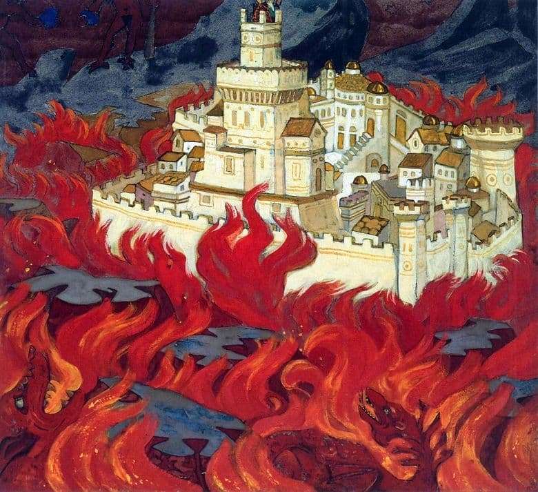 Description of the painting by Nicholas Roerich Purest City   bitterness to the enemies