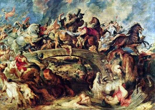 Description of the painting by Peter Rubens Battle with the Amazons