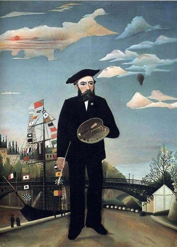 Description of the painting by Henri Rousseau Self portrait (Customs)