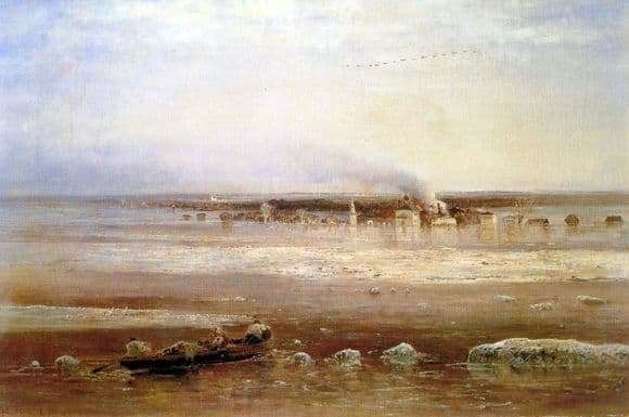 Description paintings Alexei Savrasov Spill the Volga near Yaroslavl
