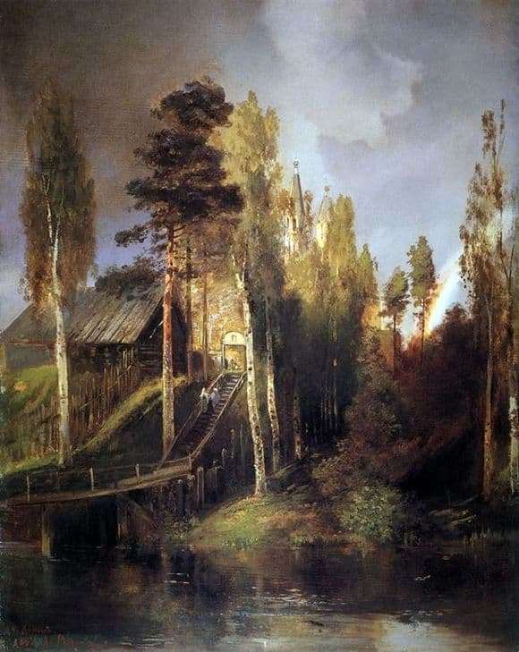 Description paintings Alexei Savrasov At the gates of the monastery